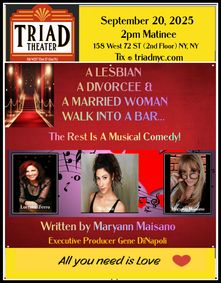 A Lesbian,a Divorcee, & a Married Woman walk into a bar. The rest is a musical comedy show poster