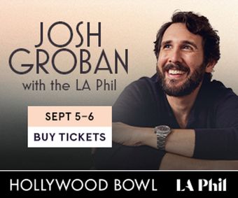 Josh Groban with the LA Phil show poster