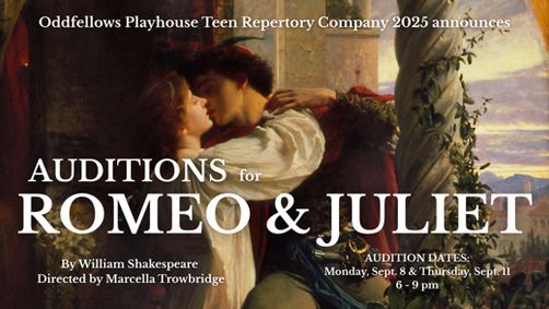 Auditions for Romeo and Juliet show poster