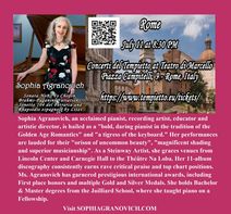 Sophia Agranovich in Romantic Virtuoso Recital in Rome