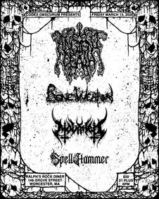 Ancient Death, Bone Weapon, Mourned, and SpellHammer show poster