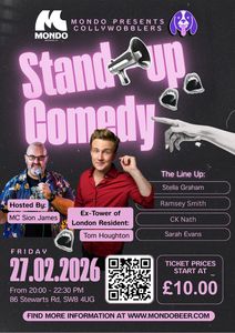 Comedy at Mondo Brewing Co Taproom Battersea : Tom Houghton , Stella Graham , Ramsey Smith