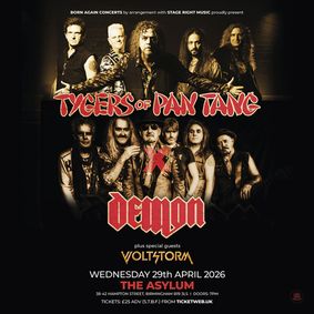 TYGERS OF PAN TANG x DEMON at The Asylum - Birmingham show poster