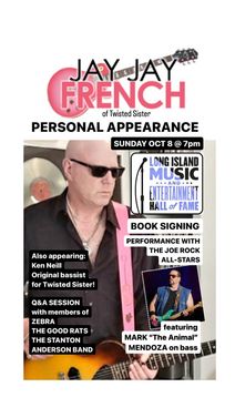 Twisted Sister's Jay Jay French Book Signing at LI Music & Entertainment Hall of Fame