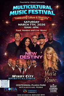 Multicultural Music Festival in Peoria by Vibrant Community and CCO Ervin Cutright March 7th