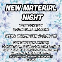 New Material Night - standup comedy at Freddy's in South Slope (Brooklyn)