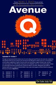 Avenue Q at The Noel S. Ruiz Theatre show poster
