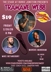 Home Grown Comedy Show at The Stage. Friday Feburary 20th 2026. Cameron Park, CA. USD 19 Tickets!