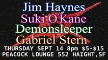 Jim Haynes, Suki O'Kane, Demonsleeper, Gabriel Stern