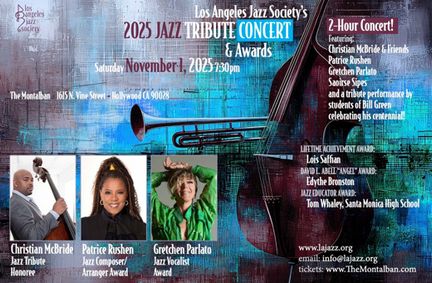 LA Jazz Society 2025 JAZZ Tribute Concert & Awards show poster