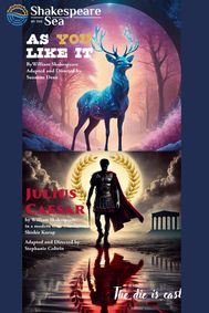 As You Like It and Julius Caesar presented in repertory touring locations throughout Southern California show poster