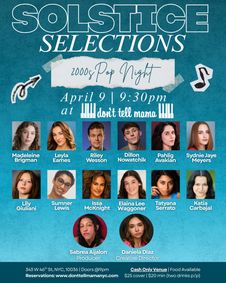 Solstice Selections-2000's Pop night show poster