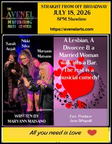 A Lesbian, a Divorcee & a Married Woman Walk into a Bar~ The rest is a musical comedy show poster