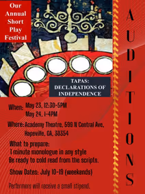 Auditions: Tapas: Declarations of Independence  show poster