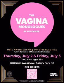 Center Stage Productions presents The Vagina Monologues by Eve Ensler show poster