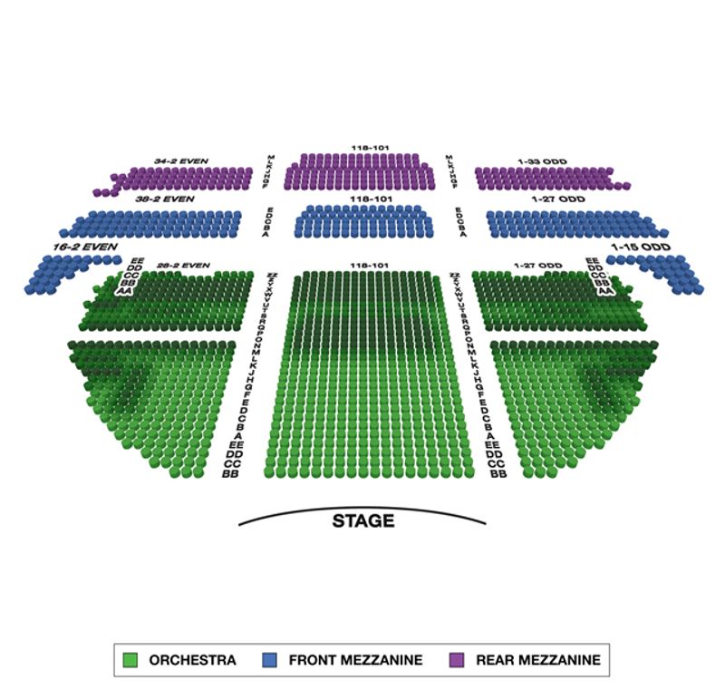 Gershwin Theatre (Broadway) Seating Chart