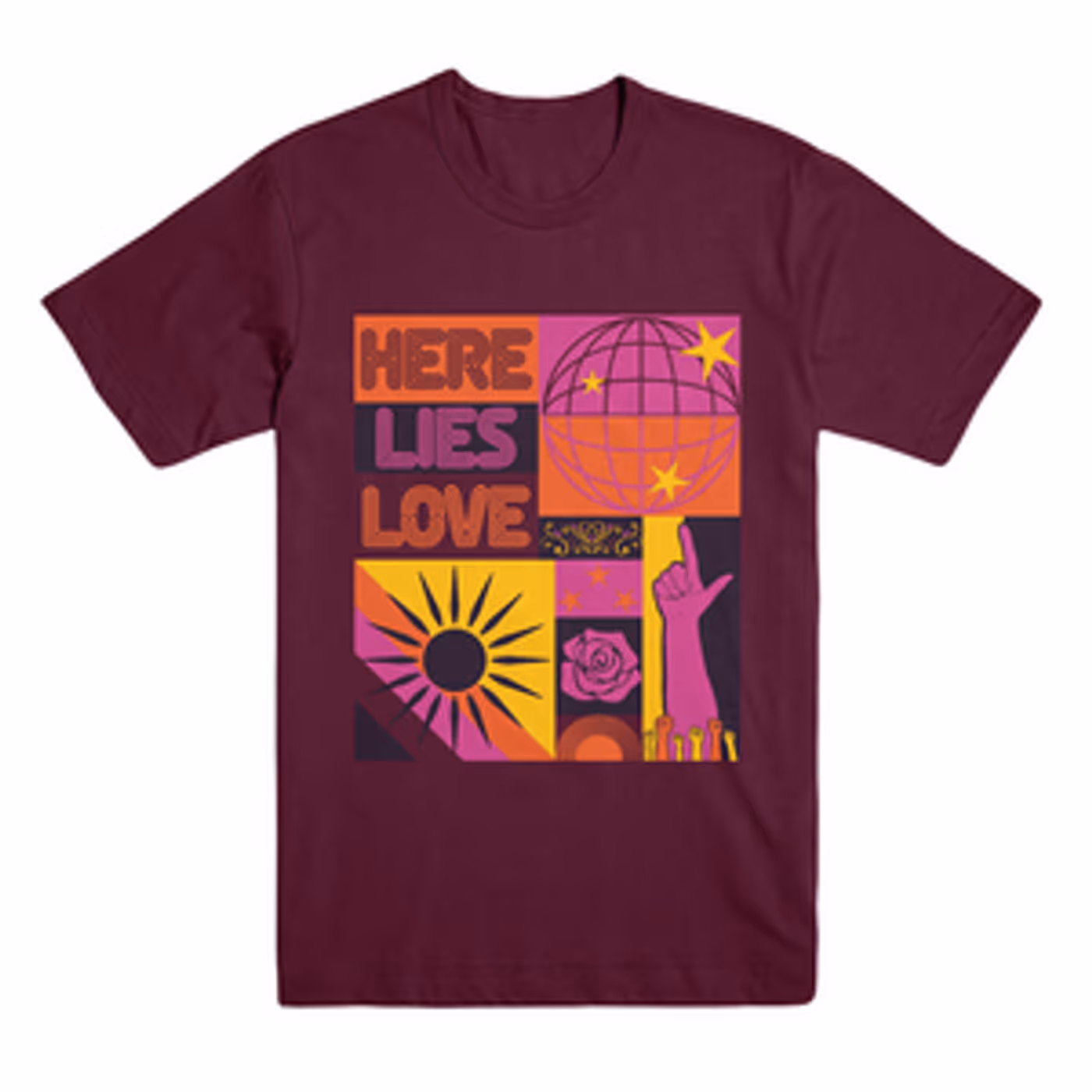 Here Lies Love Unisex Collage Tee image
