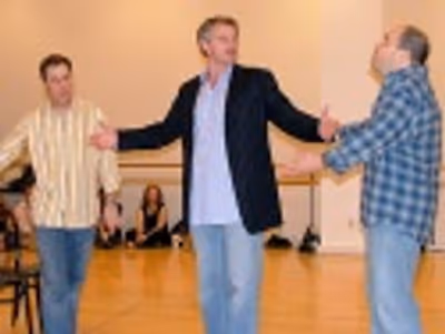 
Brooks Ashmanskas, Douglas Sills and Brad Oscar perform
"I Rise Again" Photo