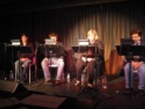 The cast up on stage... Photo