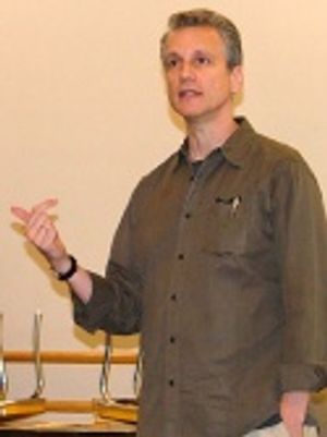 Rick Elice (Book) talks about the structure
of the show..
 Photo