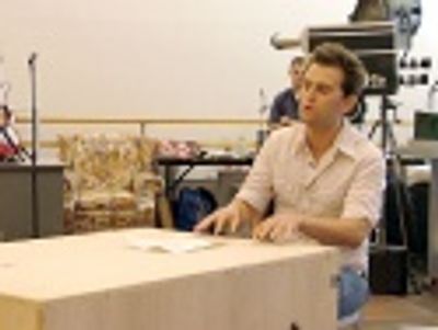 Daniel (as Bob) plays a tune for the "boys"... Photo