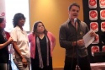 Kris Stewart introduces the first show, "Expiring Minds" Photo