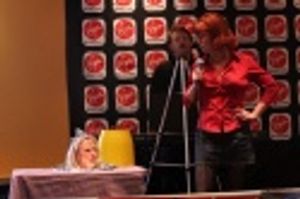 Leisa Mather and Valerie Fagan singing "Severed Head Lives Six Days" from "Expiring M Photo