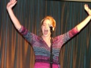 Sara Chase performs the very funny "Mr. Patterson" written
by Larry O'Keefe
 Photo