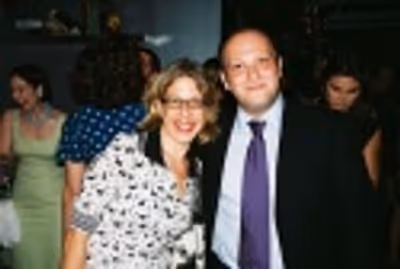 Jackie Hoffman (The Big Time) and Isaac Robert Hurwitz (NYMF Producing Director) Photo