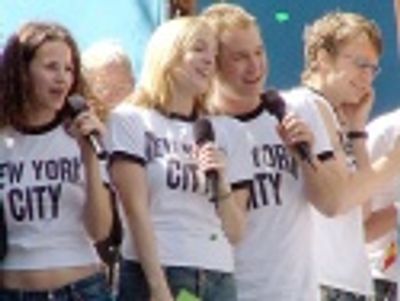 Mandy Gonzalez, Julia Murney, Chad Kimball and Will Chase Photo