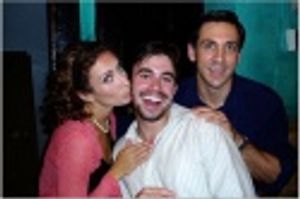 Act II stars Laura Benanti and Michael Berresse
share a moment with the Plaza waiter Photo