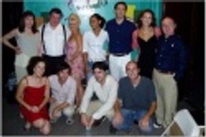 The full company (top L to R) Alix Korey, Michael Badalucco,
Ilene Kristen, Hillary  Photo