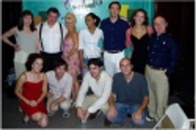 The full company (top L to R) Alix Korey, Michael Badalucco,
Ilene Kristen, Hillary  Photo