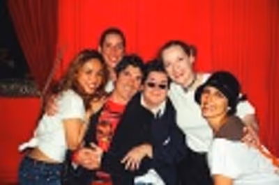 James Lecesne and Lea Delaria, center, with The Trevor Project volunteers  Photo
