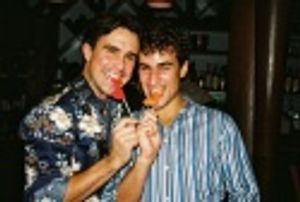 Josh Walden and Joey Dudding, with musical lollipops made by BroadwayWorld's fabulous Photo