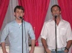 
Not content just to write, Michael Arden was joined by Bare Co-Star John Hill to si Photo