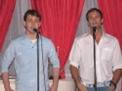 
Not content just to write, Michael Arden was joined by Bare Co-Star John Hill to si Photo