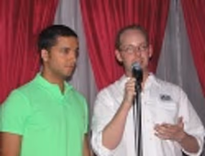 
Jamie introducing Jai who sang a number from Andrew Lippa's THE WILD PARTY  Photo