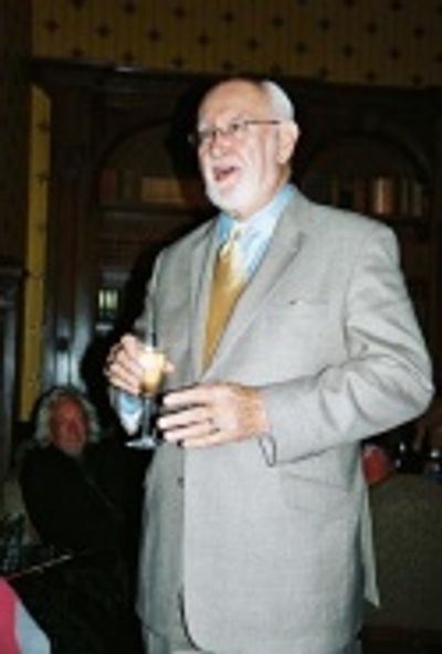 Bruce Lundvall, President & CEO, EMI Jazz & Classics welcoming party guests to the Ca Photo