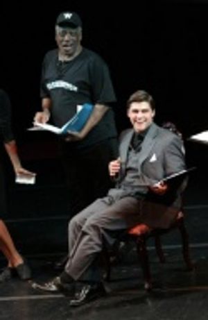 Ira Hawkins (Coach Van Buren) and Deven May (Mr. Welch) strike a deal Photo