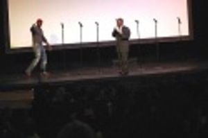 Taye Diggs is the first one out to greet the audience -- who went wild! Photo