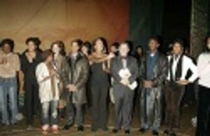 Alan Eisenberg (Actors' Equity) with the cast  Photo