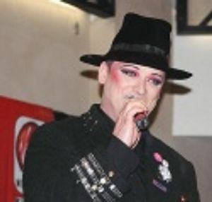 George O'Dowd, aka Boy George addresses the crowd Photo