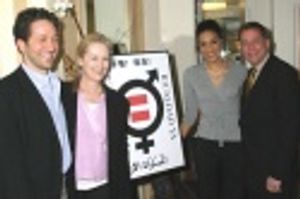 Producer, Eric Falkensteinu , Meryl Streep, Sarah Jones, and Producer, Michael Alden Photo