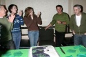 Marc Platt, Eden Espinosa, Megan Hilty, Stephen Schwartz, and David Stone  Photo