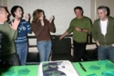 Marc Platt, Eden Espinosa, Megan Hilty, Stephen Schwartz, and David Stone  Photo