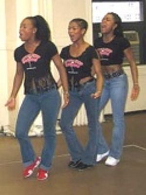 Carla J. Hargrove, Trisha Jeffrey and DeQuina Moore performing "Suddenly Seymour" 
 Photo