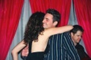 Mandy welcome her Dance of Vampires co-star 
Max von Essen to the stage  Photo