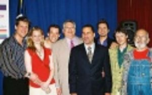Christopher Sieber, Laura Linney, John Tartaglia, Harvey Fierstein, Senator David A.  Photo