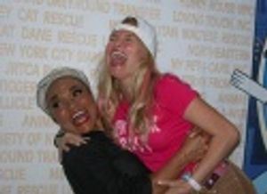 Eartha Kitt gives Kristin a lift... Photo